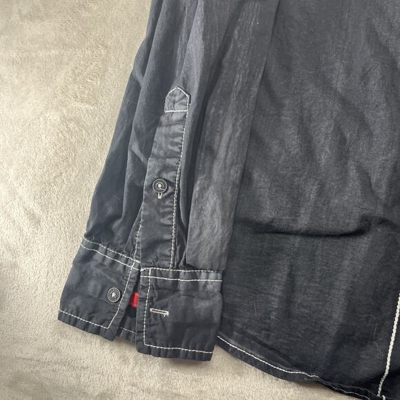 Affliction Black Label Shirt Mens Large Live Fast Long Sleeve Button Embroiderd - Picture 3 of 11